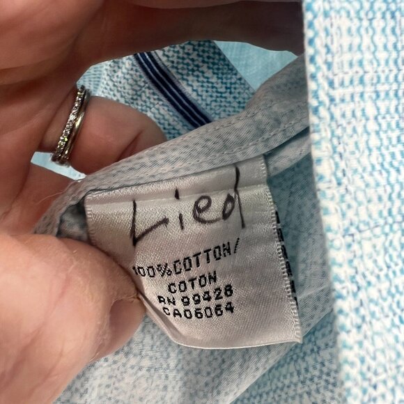 Bugatchi Blue Print Button Front Roll Tab Sleeve Casual Shirt Mens XXL - Picture 5 of 6